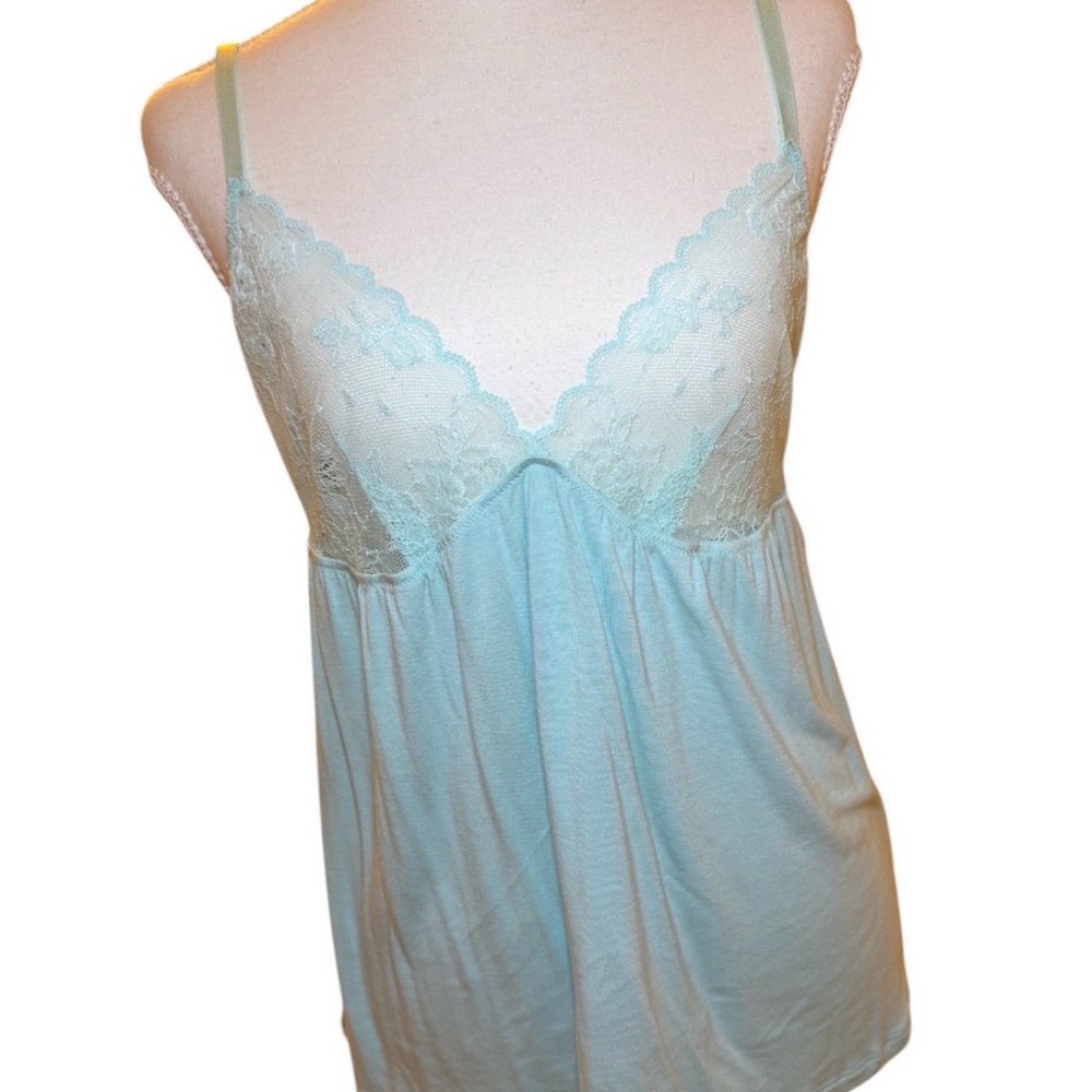 Studio La Perla Mint Lace Camisole Size 3 Medium 100% Viscose Italy Luxury